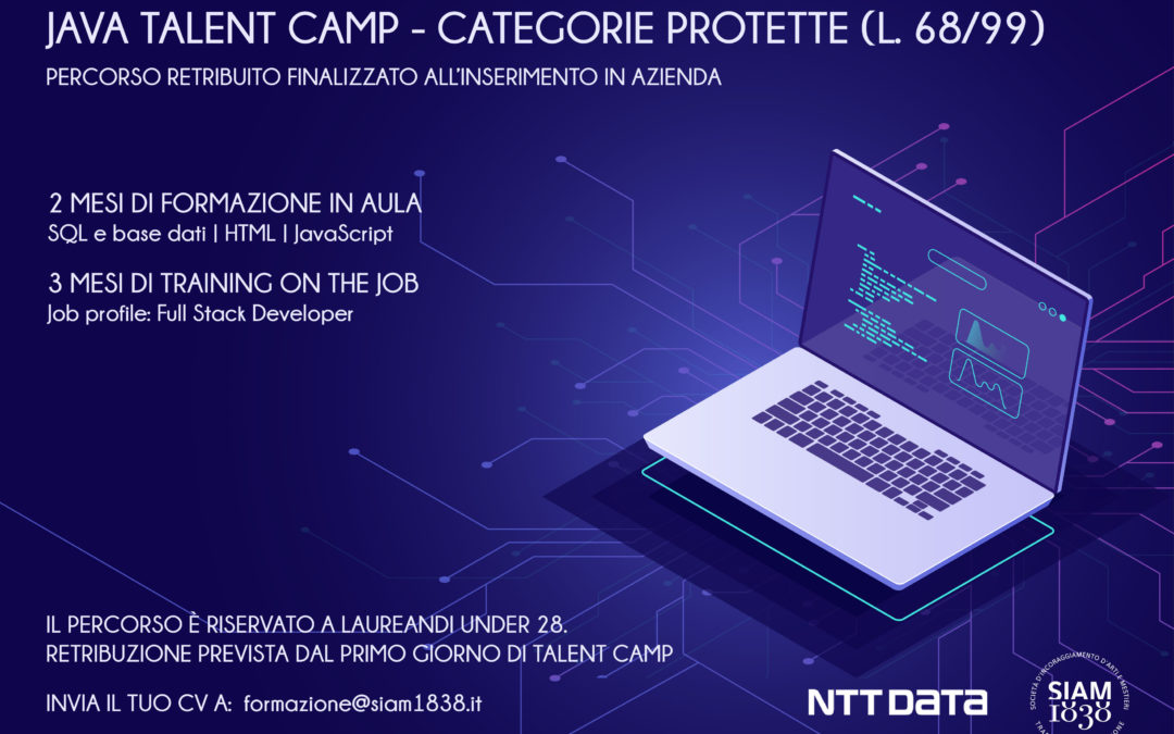 Java Talent Camp- formazione categorie  protette